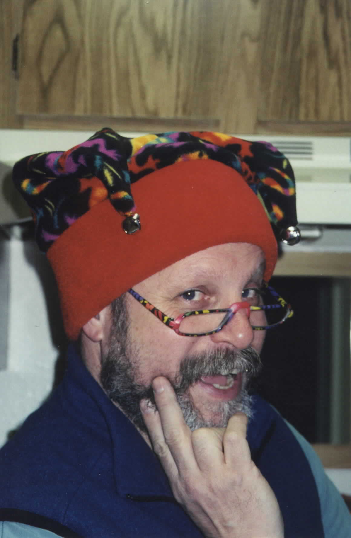 The jester hat — handmade, quintessentially Paul