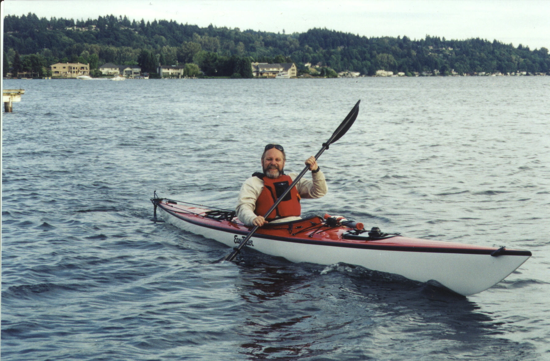 Paul on the water in his kayak